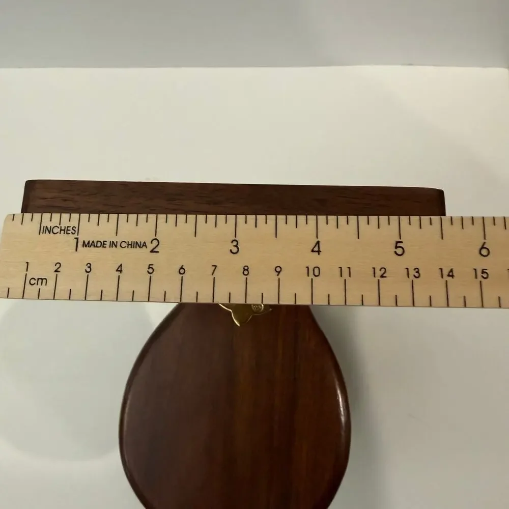 Wooden Toilet Shaped Paper Holder Hinged 2 Tone Freestanding 11 x 6